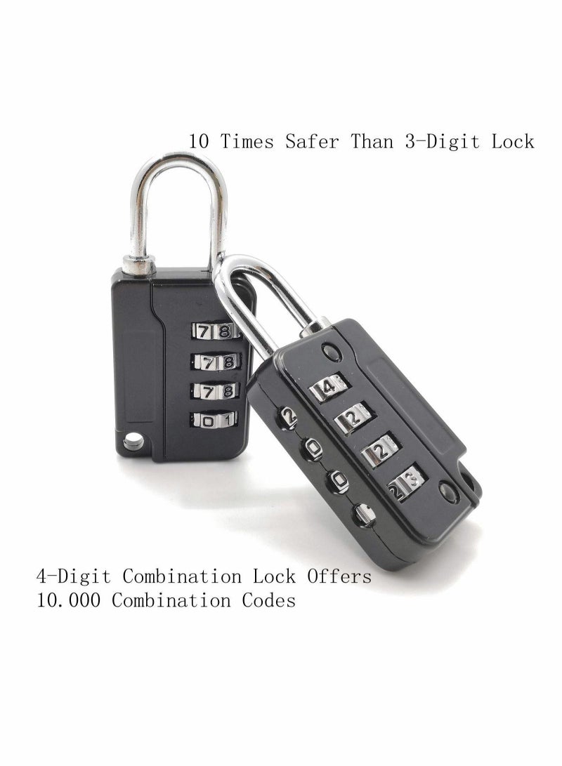 Luggage Locks, 5 Pcs Travel Suitcase Lock, 4 Digit Combination Padlocks for School Gym Lockers, Tool Boxes, Fences, Buckle Cabinets, Safe Resettable Combination Lock