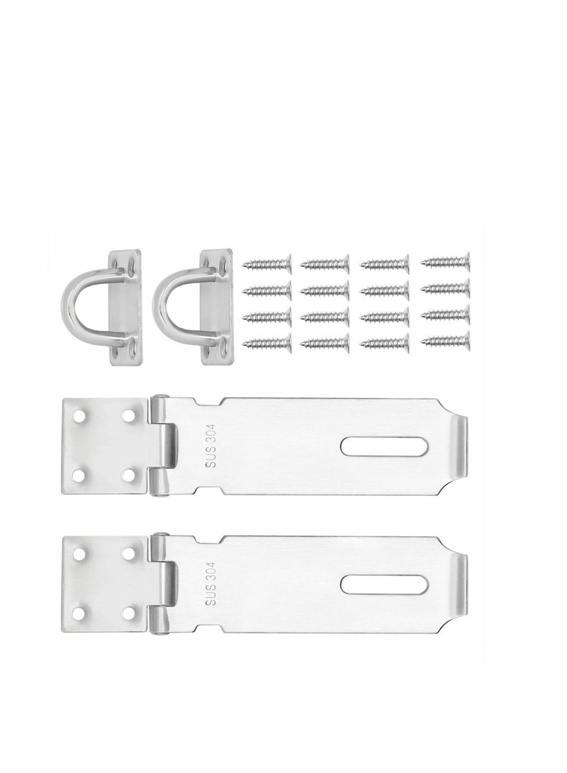 Padlock Hasp, Stainless Steel Security Door Clasp Hasp Lock Latch, Suitable for Room Door Locks, Garden Door Locks 2mm Extra Thick Door Gate Bolt...