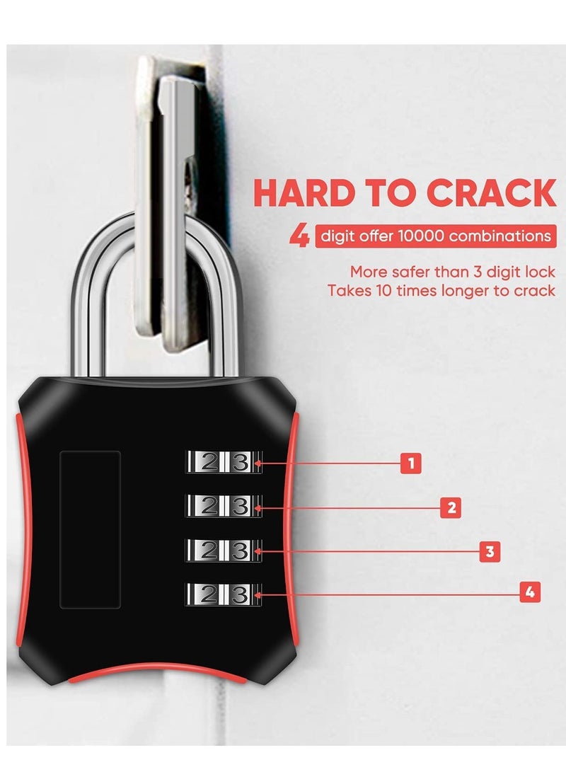 Combination Padlocks 2 Pack Gym Locker Padlocks Shackle Number pad Lock Outdoor with 4-Digit Smooth Dial Heavy Duty for School lockers Garden Gate Cabinets Toolboxes Case