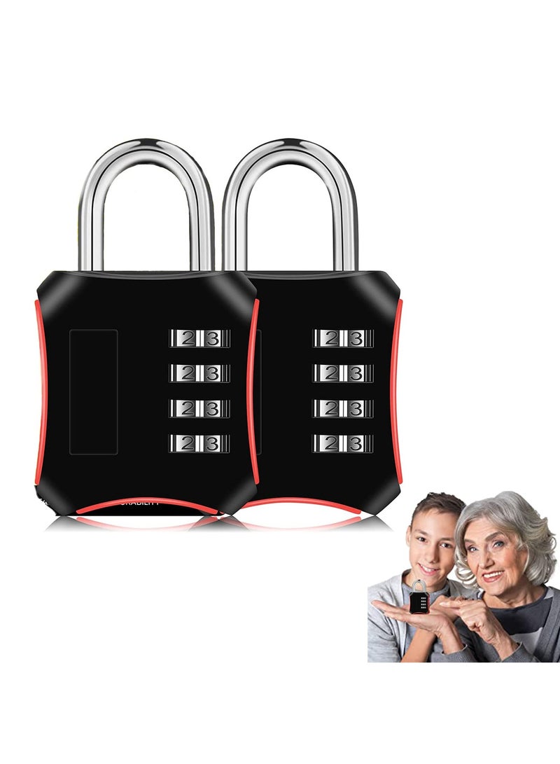 Combination Padlocks 2 Pack Gym Locker Padlocks Shackle Number pad Lock Outdoor with 4-Digit Smooth Dial Heavy Duty for School lockers Garden Gate Cabinets Toolboxes Case