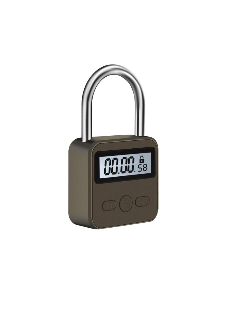 KASTWAVE Metal Time Padlock - Multi-Function Timer Lock 99 Hours Max Timing with Electronic LCD Timed Display Micro USB Rechargeable