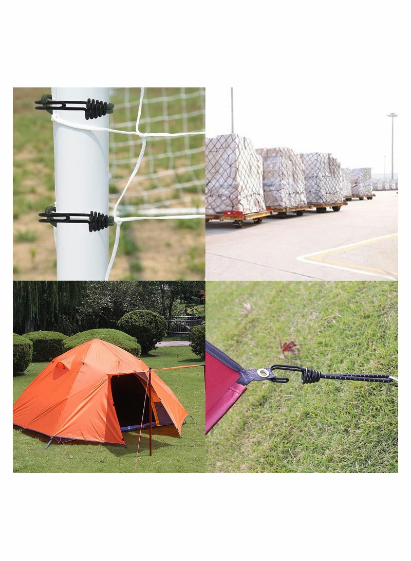 Bungee Cords with Hooks 8 Pieces Rope Elastic Reflective Straps Tent Heavy Duty Strapping Tape for Bicycle Suitcase Camping Car Luggage