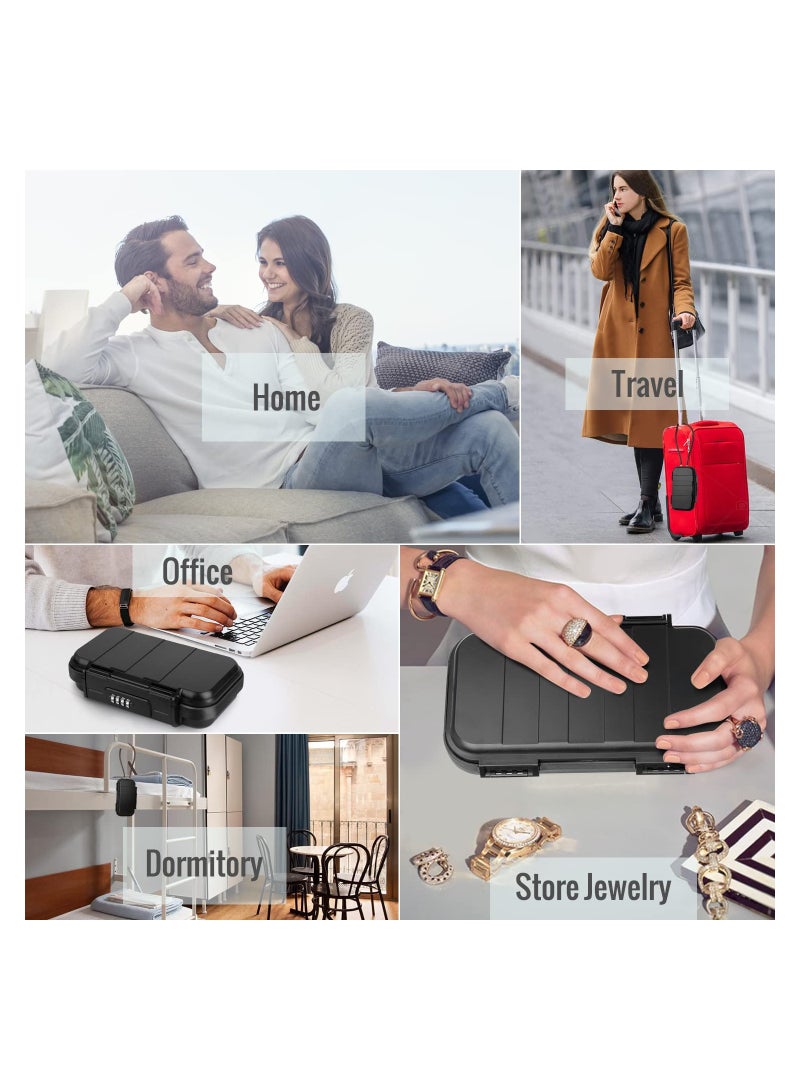 SYOSI Portable Security Box with Code, Combination Security Case Lock Box Waterproof, with Removable Wire Rope Security Safe Box for Car, Home, Travel