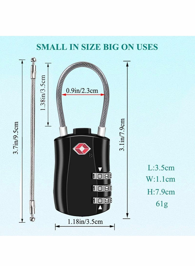 2 Pack Travel Luggage Locks Combination Padlocks for Suitcases Backpacks Duffle Bags and More