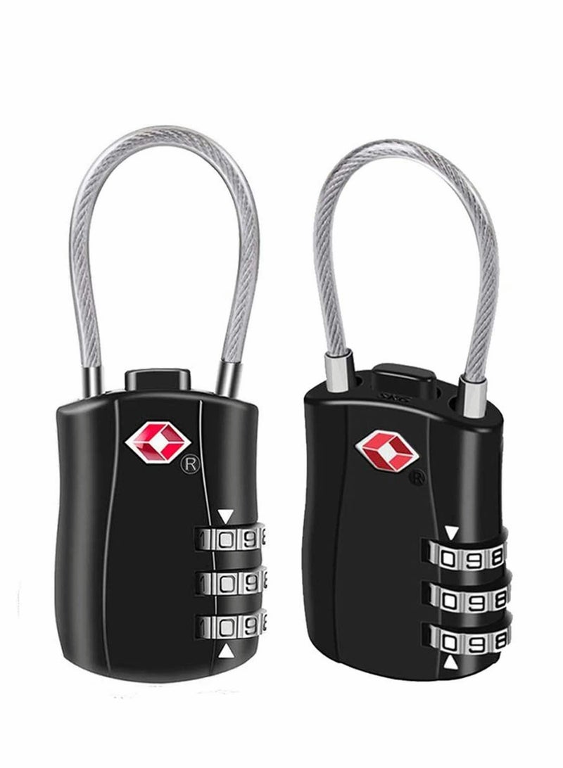 2 Pack Travel Luggage Locks Combination Padlocks for Suitcases Backpacks Duffle Bags and More