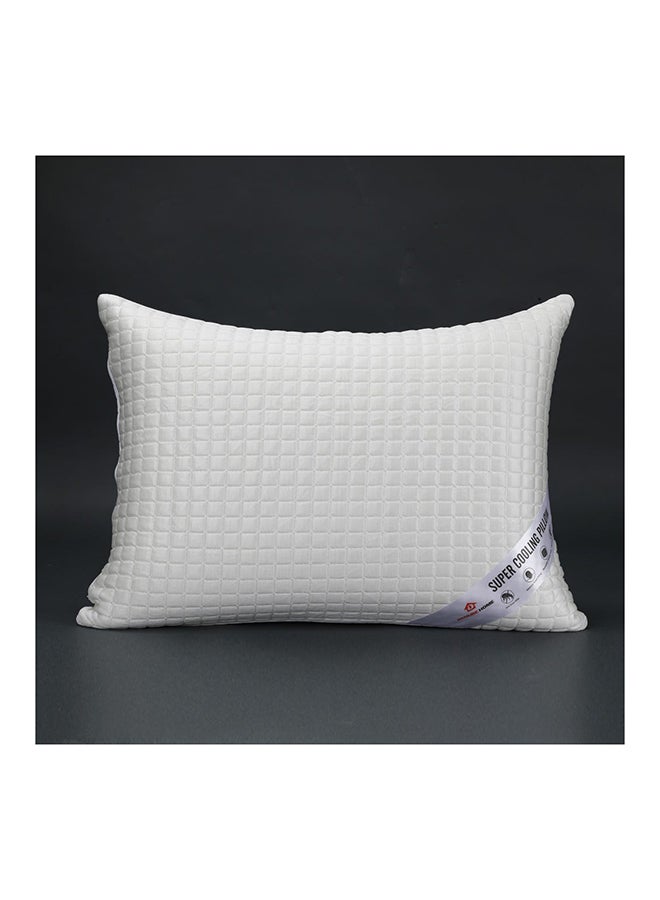 Super Cooling Pillow Hypoallergenic Side And Back Sleeping Pillows For Neck And Shoulder Support Polyester White 65x48x14cm