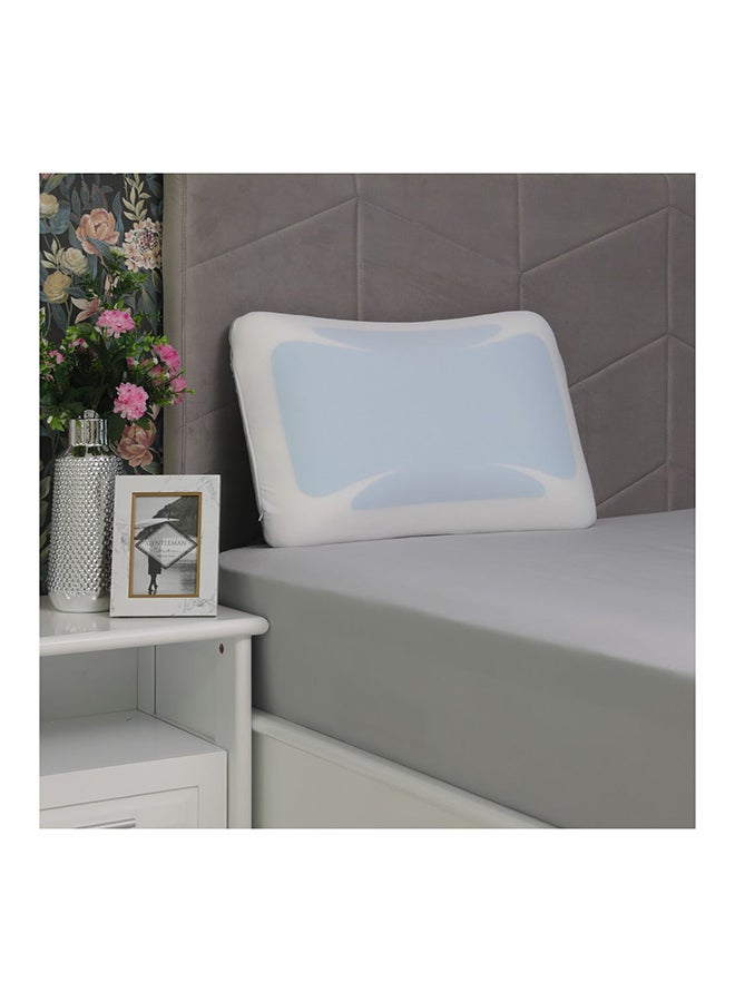 Gel Shoulder Pillow Hypoallergenic Side And Back Sleeping Pillows For Neck And Shoulder Support Polyester White 60x40x14cm