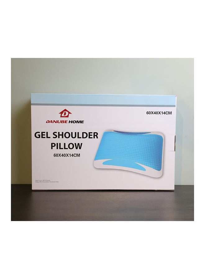 Gel Shoulder Pillow Hypoallergenic Side And Back Sleeping Pillows For Neck And Shoulder Support Polyester White 60x40x14cm