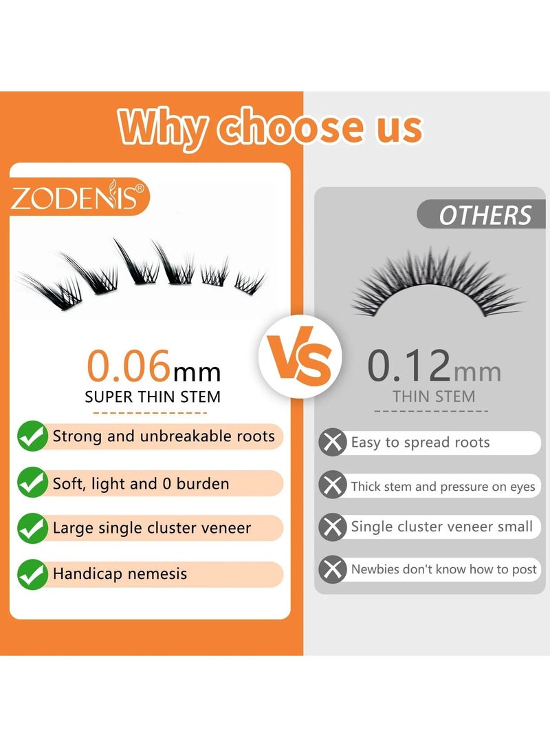 120Pcs Lashes Cluster DIY Lash Extension Kit Fox Series 9-13mm Mix Individual Lashes Fox Eye Lashes Natural Look Cluster Lashes C Curl Wispy False Eyelashes Lashes Kit