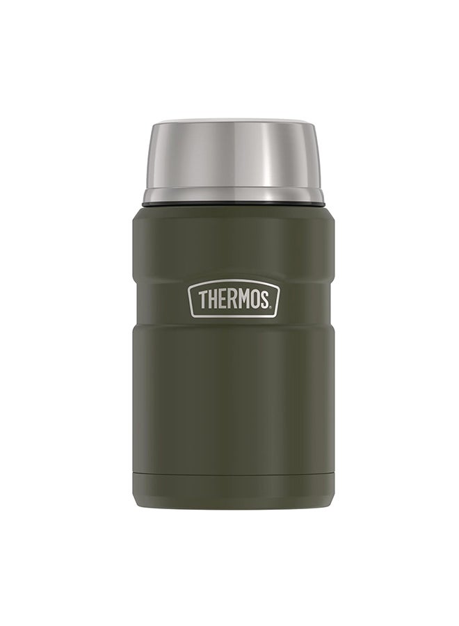 Thermos Stainless Steel Vacuum Insulated Army Green Jar 710Ml, Sk3020Ag, Insulated Food Jar, Lunch Box , Storage Container, Thermal Flask For Travel