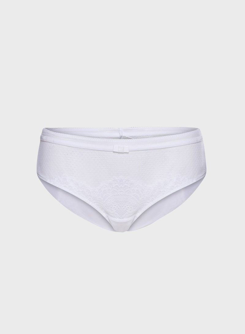 Mesh Detail High Leg Brief