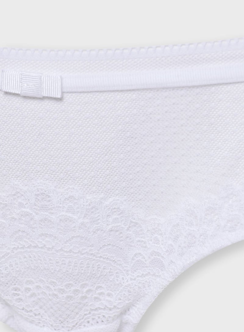 Mesh Detail High Leg Brief