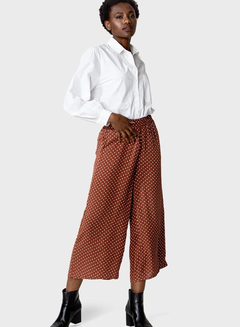 Polka Dot Wide Leg Pants