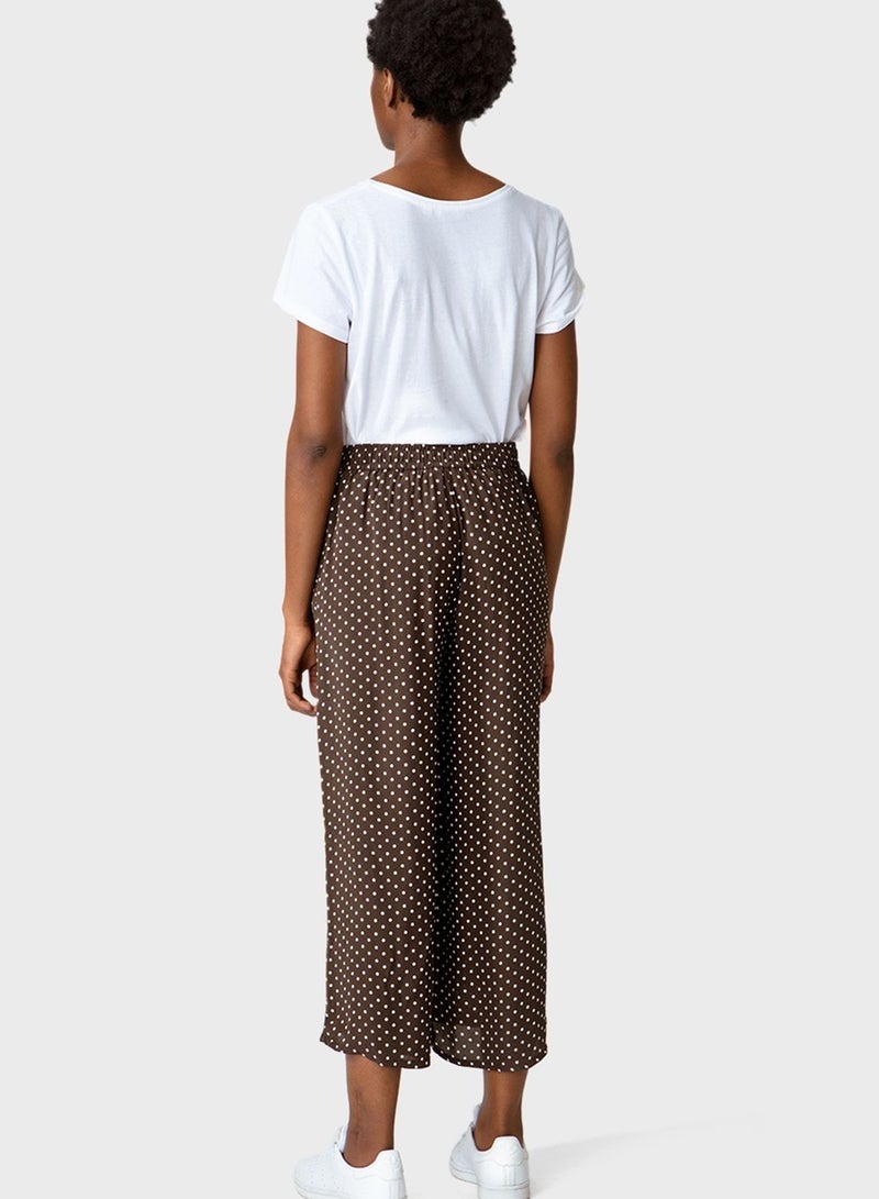 Polka Dot Wide Leg Pants