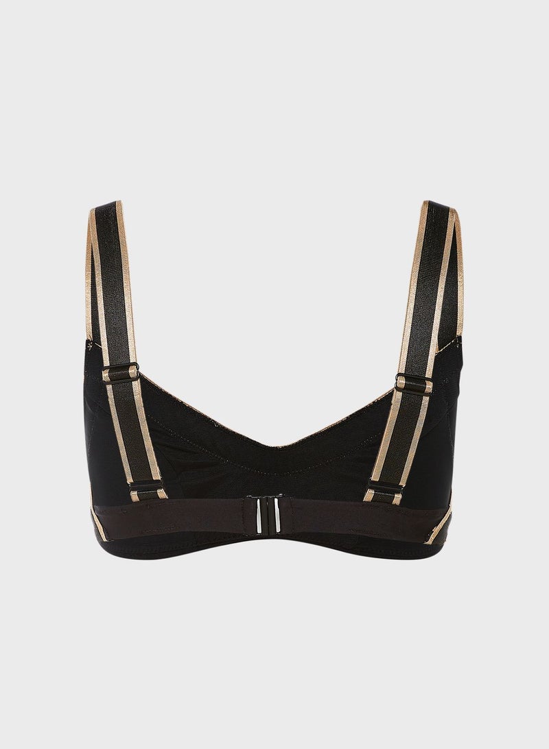 Contrast Trim Bikini Top