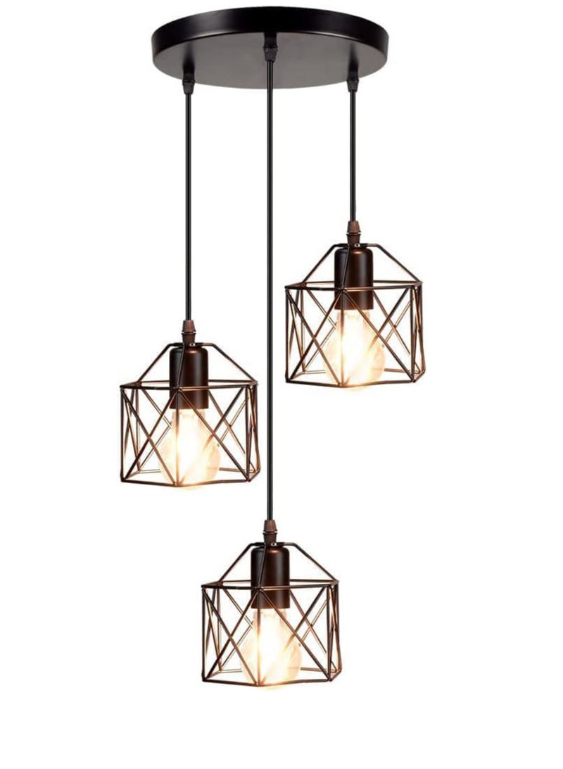 Hanging Pendant Lights Vintage 3 Lights Ceiling Lamp for Kitchen Dining Room Bulbs Include