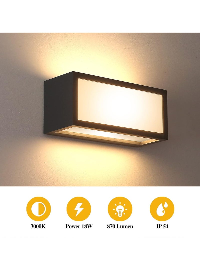 LED Outside Wall Light Aluminum Outdoor Wall Lamp Exterior Wall Sconce Waterproof Warm White