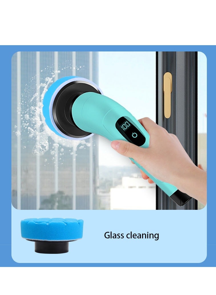 8 In 1 Cordless Electric Spin Scrubber Rechargeable Cleaning Brush with 8 Replaceable Brush Heads, Cordless and Portable Power Scrubber, Electric Bathroom Scrubber for Cleaning Tile, Sink, Window, Floor, Tub, Car