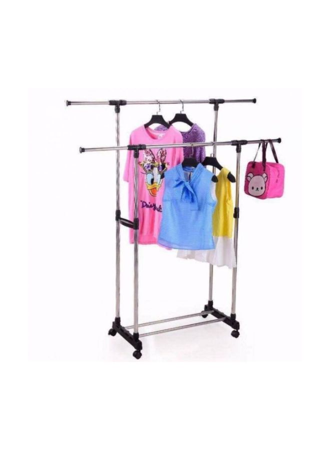 Extendable Clothes Rack Hanger Silver/Black
