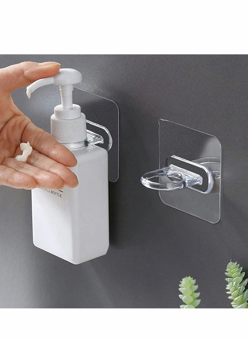 Shower Gel Bottle Holder Hook, Self Adhesive Wall Mount Shampoo Rack Kitchen Hook Bathroom Free Punch Hanger 12 Pieces