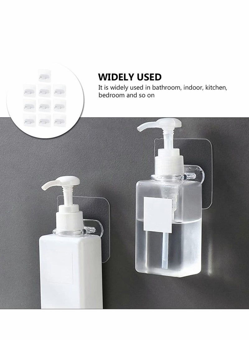 Shower Gel Bottle Holder Hook, Self Adhesive Wall Mount Shampoo Rack Kitchen Hook Bathroom Free Punch Hanger 12 Pieces