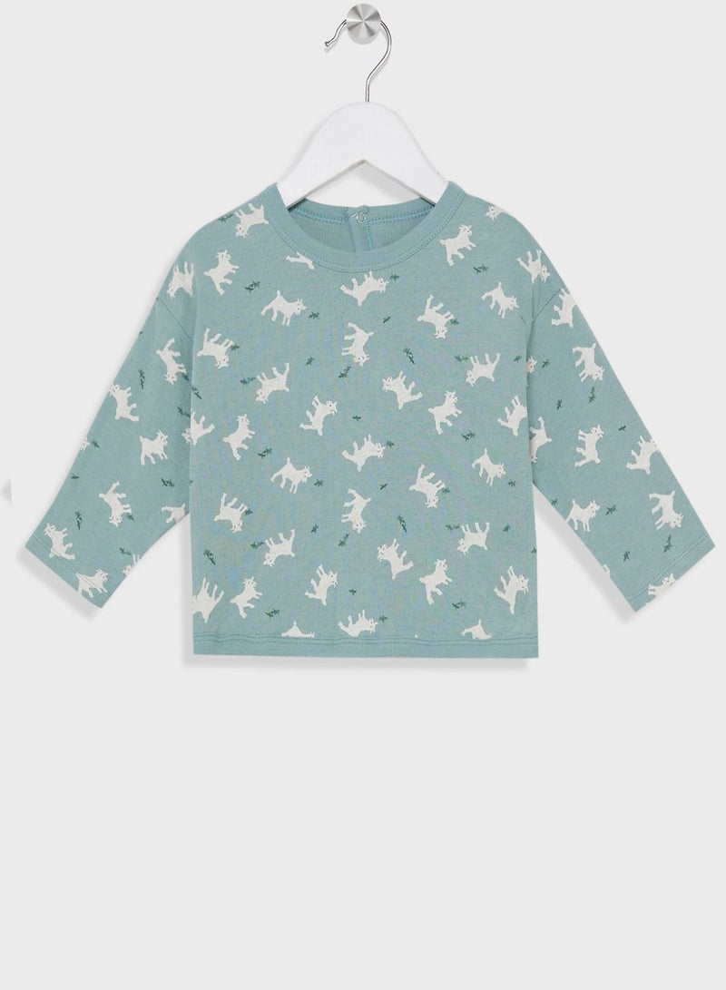 Infant Aop Print Knit T-Shirt