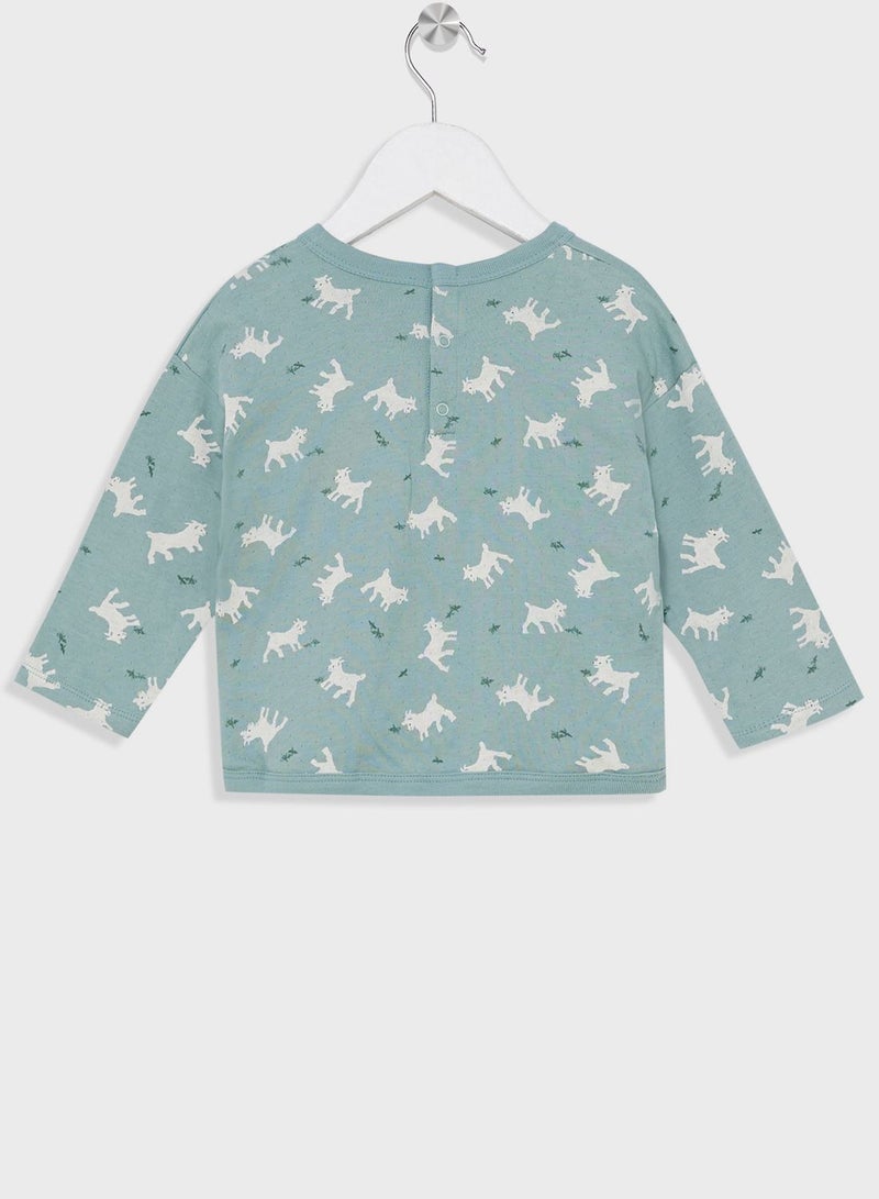 Infant Aop Print Knit T-Shirt