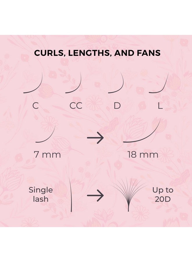 Super Mink Eyelashes Extensions Multi Selections From 0.03 To 0.2 C Cc D Curl 715 Mm Length Mixed Tray Silk Eyelashes Individual Eyelash Extensions (0.05 Cc 715Mm)