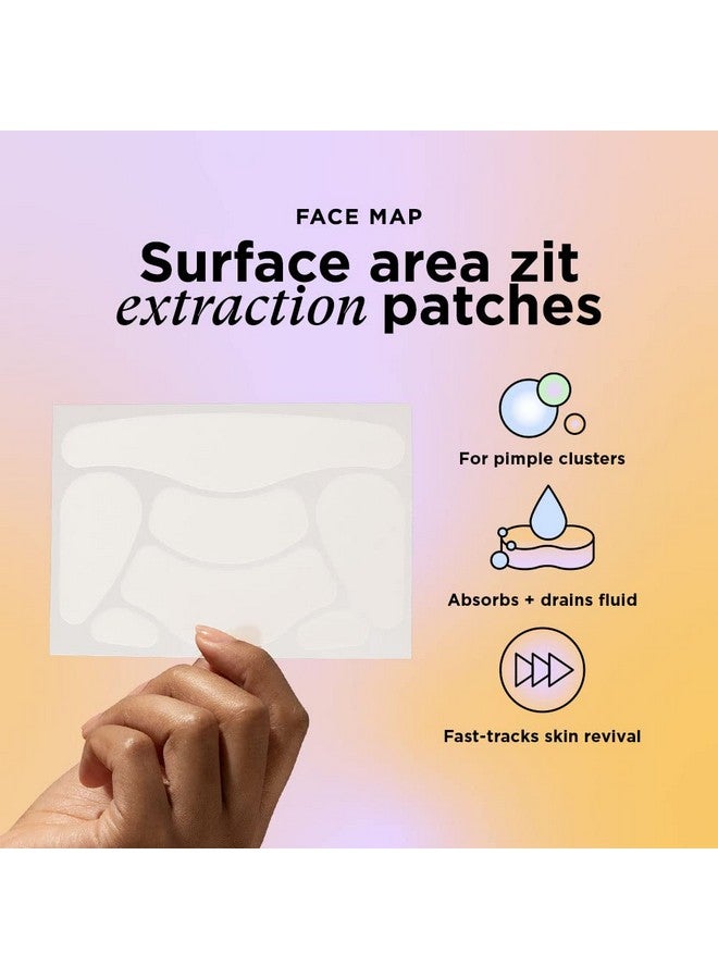 Hydrocolloid Surface Area Pimple Patches For Face 2 Pack Face Map For Large Zit Tzone Coverage Absorbs Oil Unclogs Pores & Targets Clusters Zit Patch And Sticker