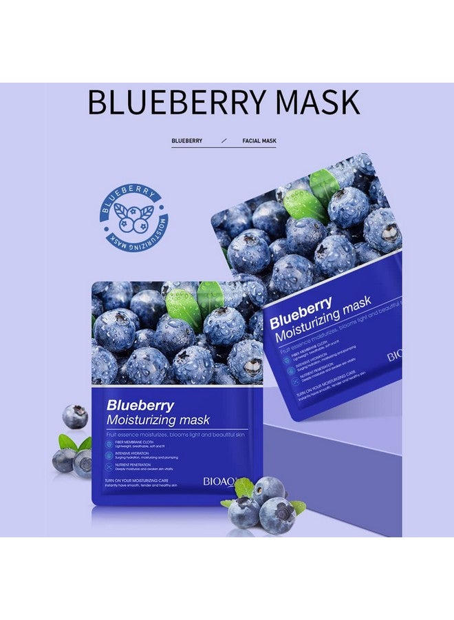 Fruit Flower Extract Vitamin C Facial Mask Plant Essence Moisturizing Fiber Membrane Cloth Deep Moisturizing Face Skincare 25G X 8Pcs