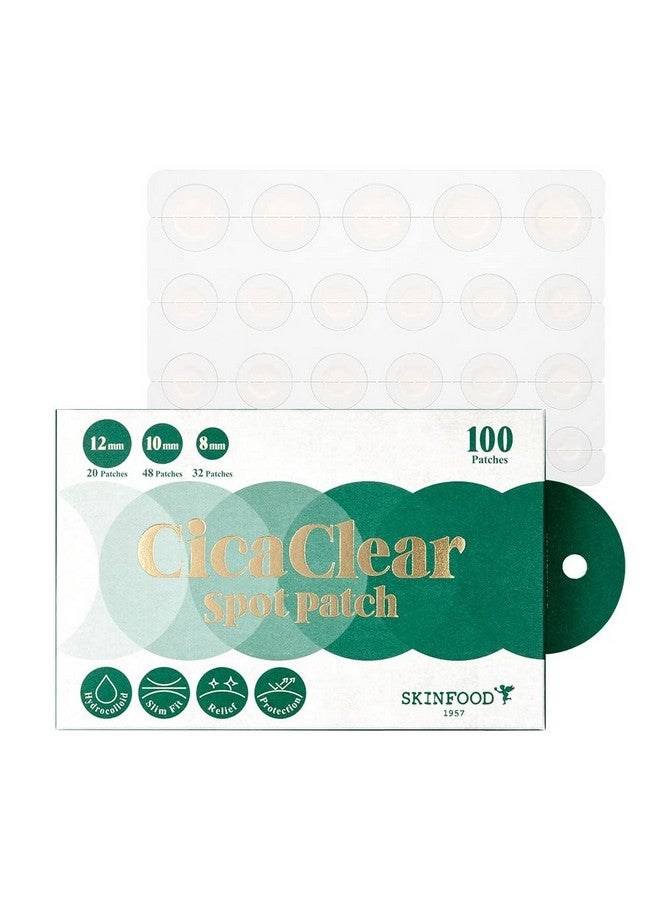 Skinfood Cica Clear Spot Patch (100Count) Hydrocolloid Ac Patch For Covering And Recovering Spot Ultra Thin Clear Skin Sticker For Easy Ac Care