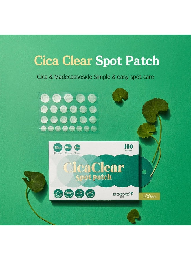 Skinfood Cica Clear Spot Patch (100Count) Hydrocolloid Ac Patch For Covering And Recovering Spot Ultra Thin Clear Skin Sticker For Easy Ac Care