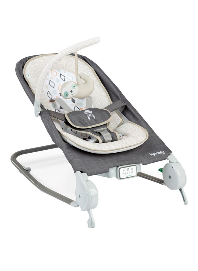 Happy Belly Rock-To-Bounce Massage, Bouncer And Rocker Seat With 5-Point Harness, 0 - 6 Months, Parker