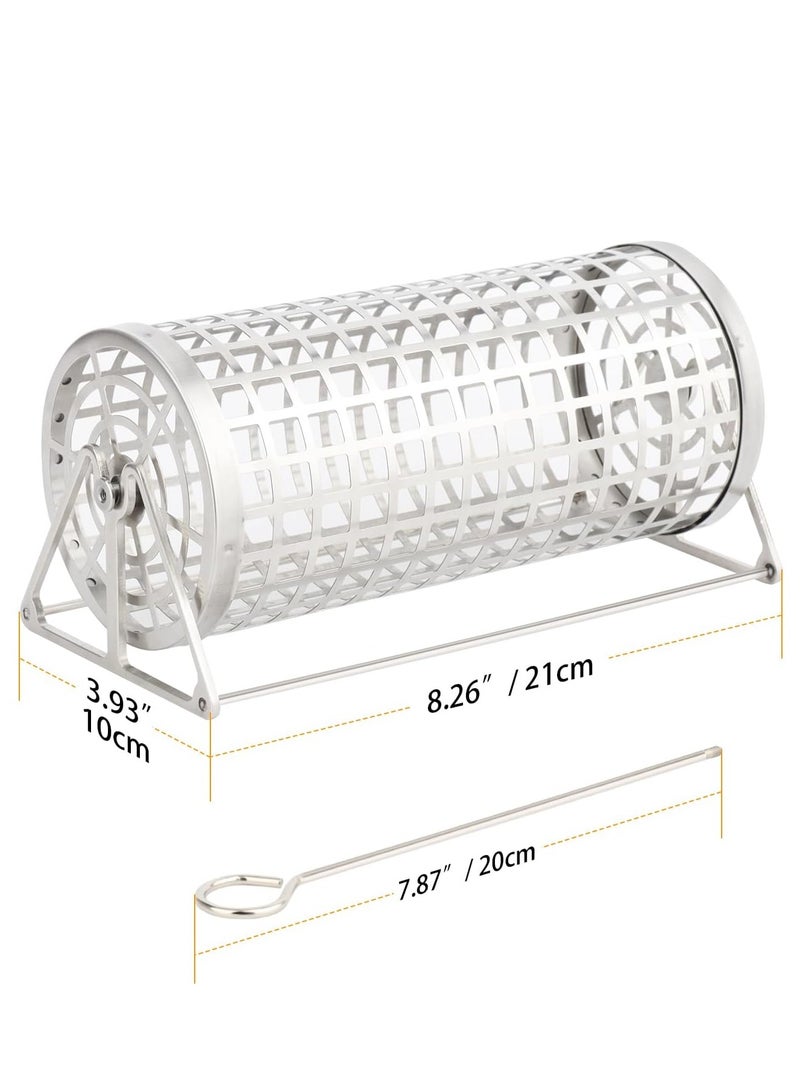 Multifunctional Rolling BBQ Grill Basket for Outdoor Cooking Perfect for Vegetables Fruits and Fries 1 Pcs