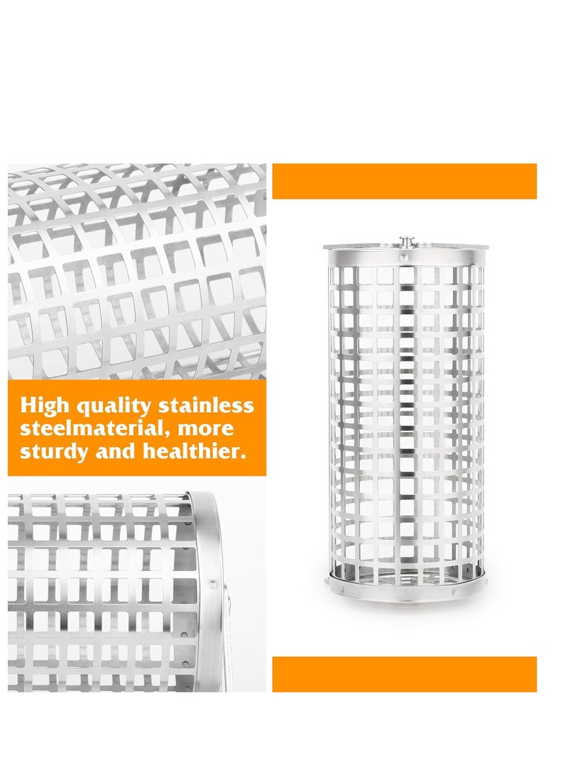 Multifunctional Rolling BBQ Grill Basket for Outdoor Cooking Perfect for Vegetables Fruits and Fries 1 Pcs