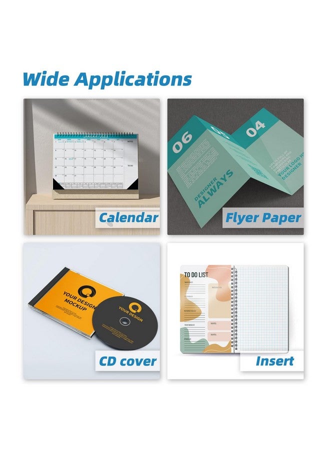 100 Sheets Brochure Paper Glossy Double Sided 8.5X11 Inkjet 37Lb 140Gsm Dye Ink Thin Photo Picture Flyer Calendar Magazine Cd Cover Letter