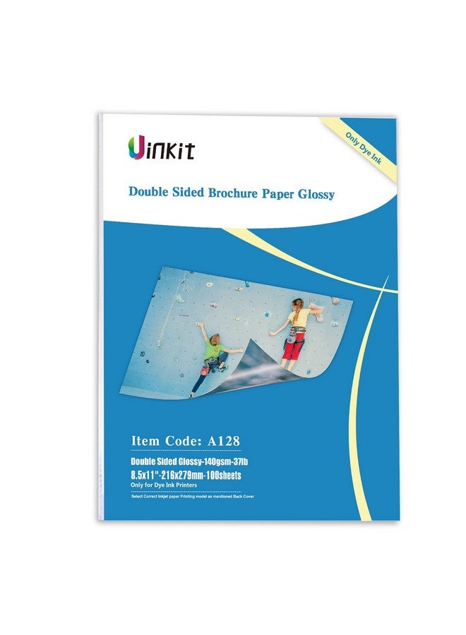100 Sheets Brochure Paper Glossy Double Sided 8.5X11 Inkjet 37Lb 140Gsm Dye Ink Thin Photo Picture Flyer Calendar Magazine Cd Cover Letter