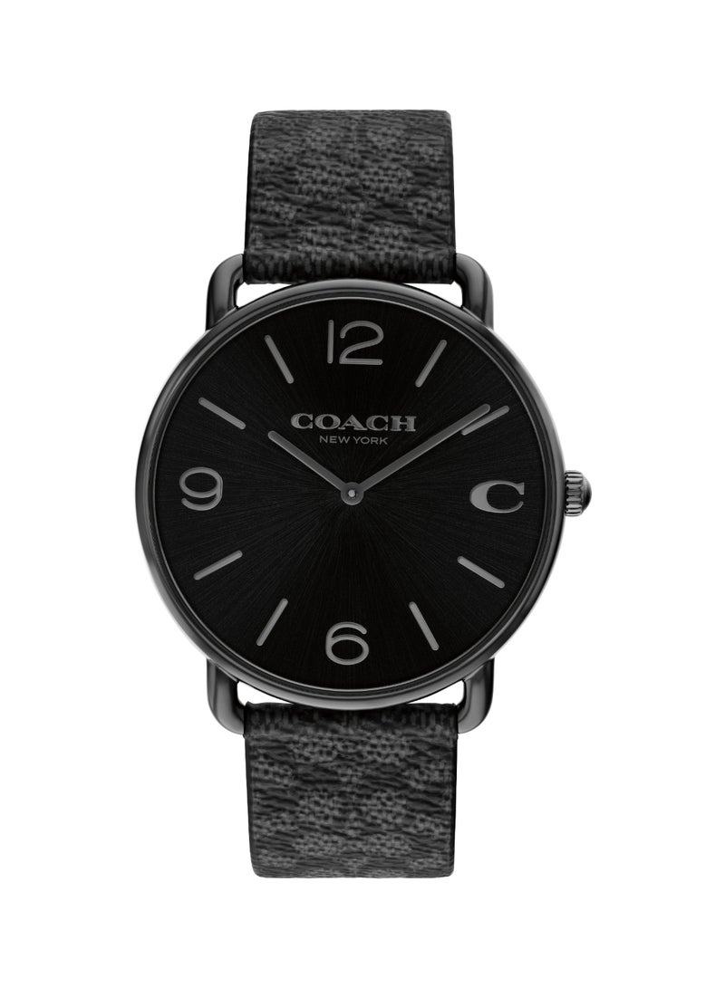 Round Analog Men's Black Case Watch - 14602673