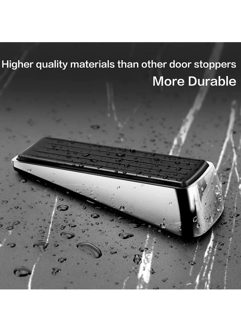 Metal Door Stop, Premium Rubber Heavy Door Stopper, Wedge Stopper, 1Pack, Suitable for Door Clearance of 0.4IN - 1.18IN (12mm-27mm)