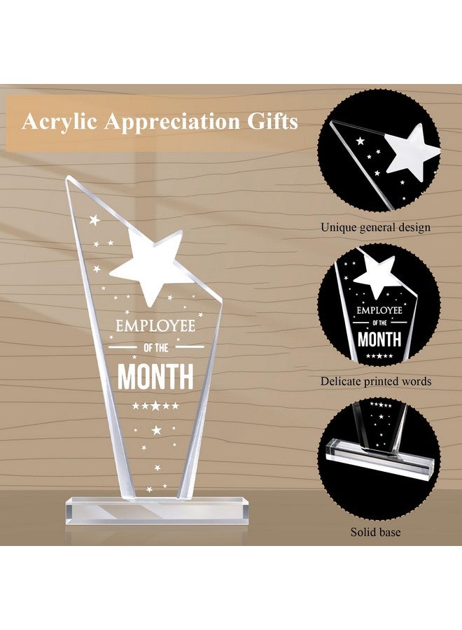 6 Pcs Employee Of The Month Plaque Teacher Appreciation Gifts For Nurses Coworkers Acrylic Plaque Award Keepsake Reward For Graduation Employee Colleague Volunteer Office