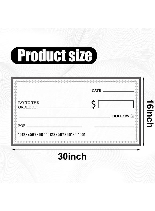 12 Pcs Giant Blank Check Big Checks For Presentations 30 X 16 Inch Fake Paper Novelty Checks Funny Jumbo Oversized Check For Awards Donation Fundraisers Award Prize Endowment