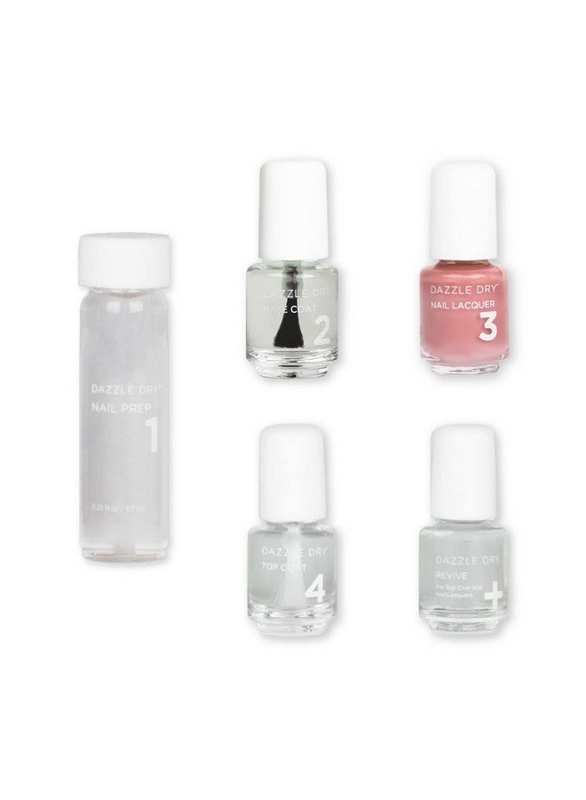 Mini Kit 4 Step System Less Is Mauve, A Full Coverage Light, Blushing Mauve. (5 Piece Kit / 5 Manicures)