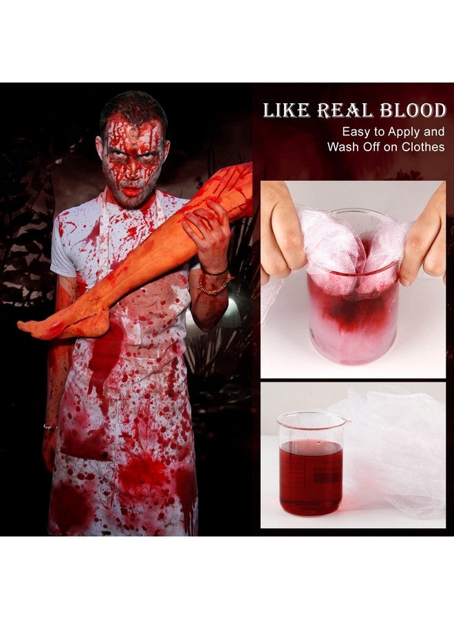 De'Lanci Fake Blood Spray Splatter + Fake Scabs Coagulated Blood Gel + Stipple Sponge Washable Fake Blood For Clothes Eyes Face Skin Fake Blood Makeup Kit For Halloween Vampire Zombie And Sfx Wound