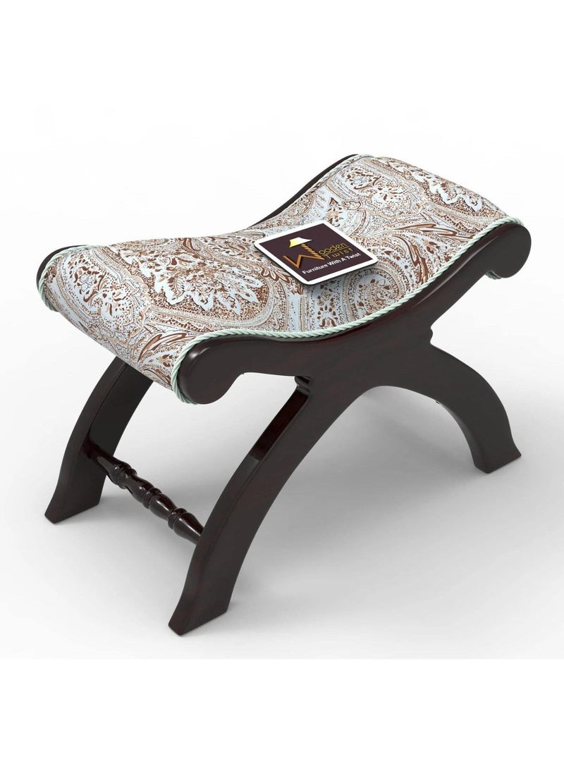 Premium Teak Wood Stool/Foot Rest in Fabric
