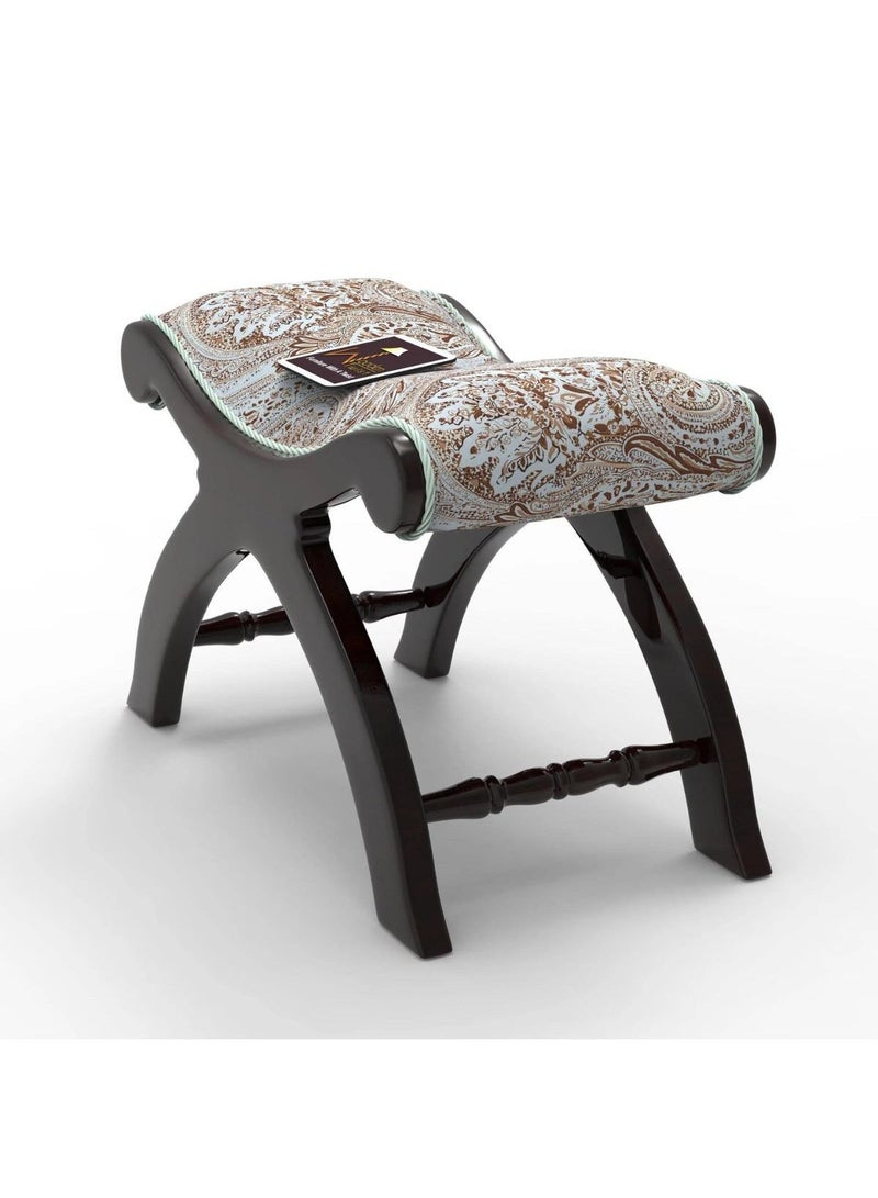 Premium Teak Wood Stool/Foot Rest in Fabric