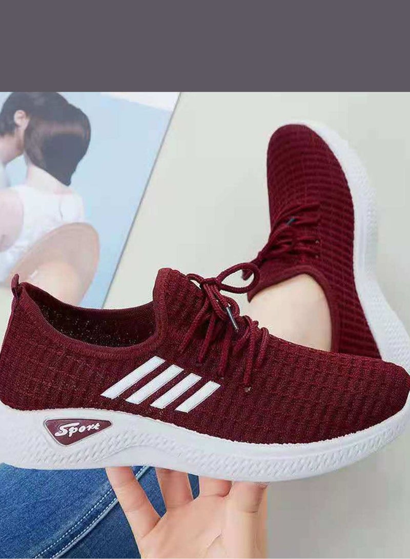 Knitting Breathable Shoes - Red