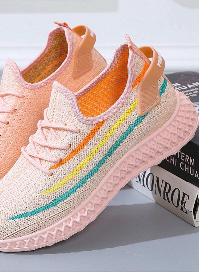 Summer Woven Sports Shoes - Pink