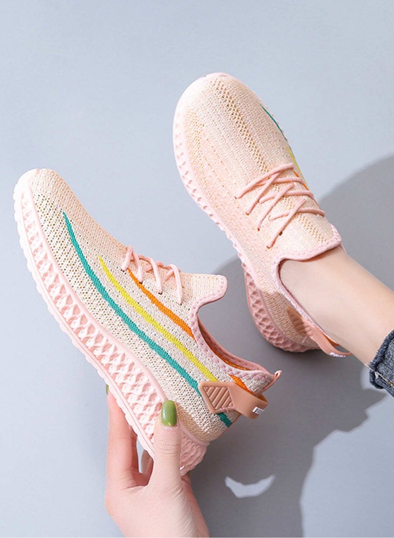 Summer Woven Sports Shoes - Pink