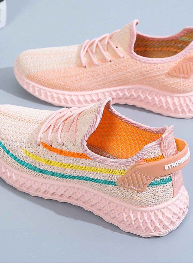 Summer Woven Sports Shoes - Pink