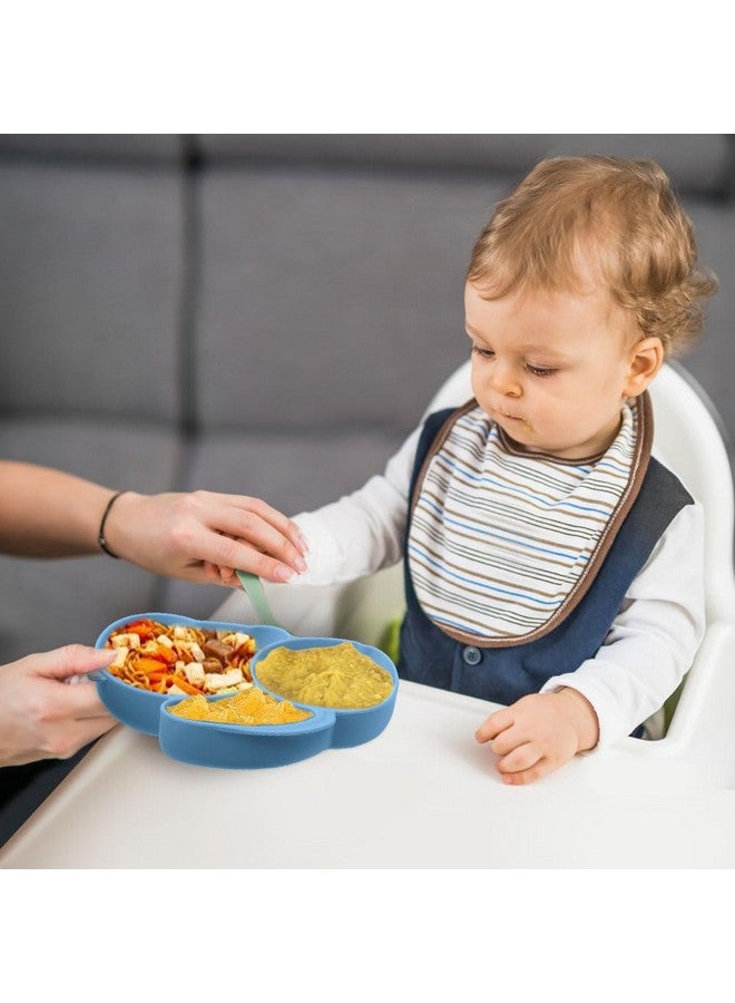 Toddler Plates With Suction Toddler Plates 100% Foodgrade Silicone Divided Design Nonslip Microwave And Dishwasher Safe